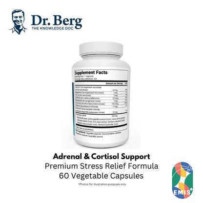 Dr. Berg Adrenal & Cortisol Support - Premium Stress Relief Formula