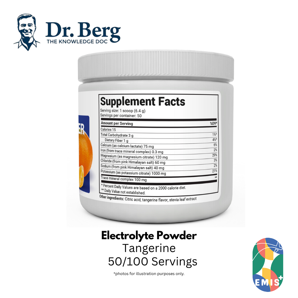 Dr. Berg Electrolyte Powder with 1000 mg of Potassium and Magnesium - Ultimate Hydration Support