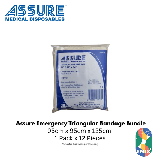 ASSURE Triangular Bandage 95cm x 95cm x 135cm Mesh 48x48 Bundle of 12 - view 1