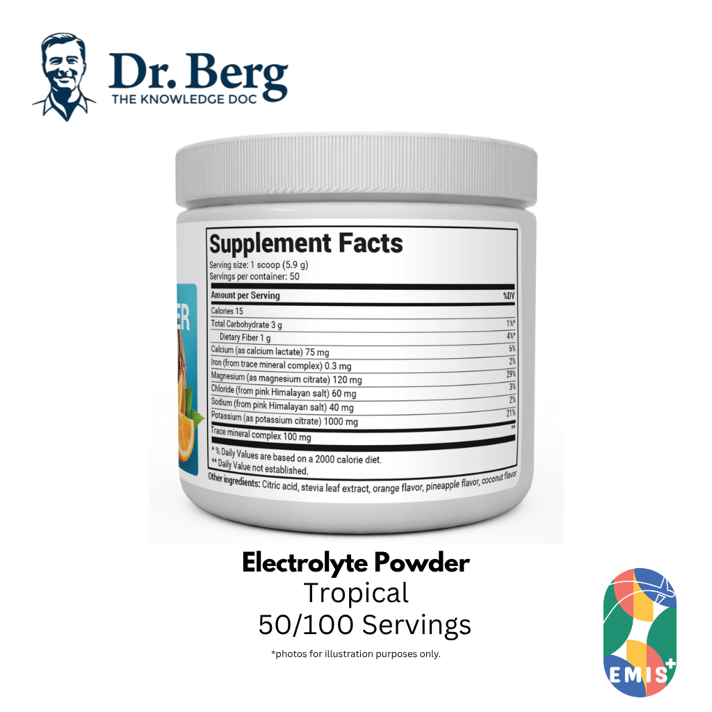 Dr. Berg Electrolyte Powder with 1000 mg of Potassium and Magnesium - Ultimate Hydration Support