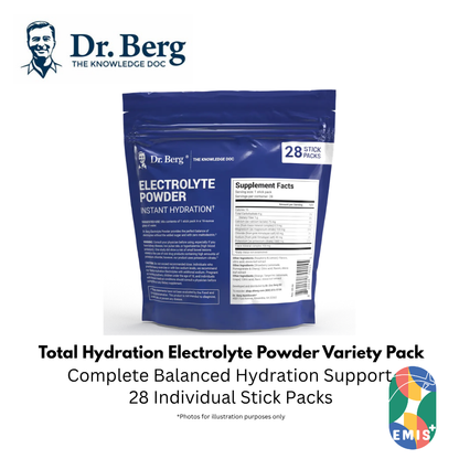 Dr. Berg Total Hydration Electrolyte Powder Variety Pack - 28 Stick Packs (Boost Energy &  | Singapore | EMIS+