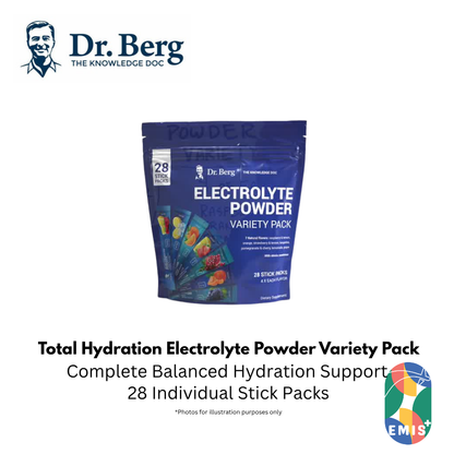 Dr. Berg Total Hydration Electrolyte Powder Variety Pack - 28 Stick Packs (Boost Energy &  | Singapore | EMIS+