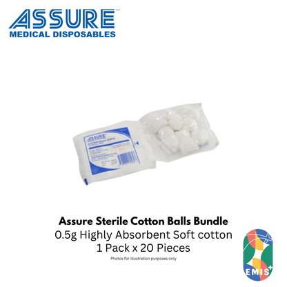 ASSURE Cotton Ball Sterile 0.5G Bundle of 20 - view 2