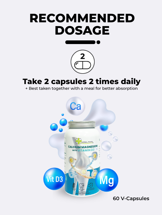 Herbal Pharm Calcium Magnesium with Vitamin D3 120 Capsules - Herbal Pharm Singapore