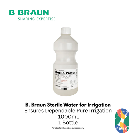 Bbraun Sterile Water for Irrigation 1000ml Ready to Use Solution in Durable PIC Containers – buy online from EMIS+ Singapore medical supplies