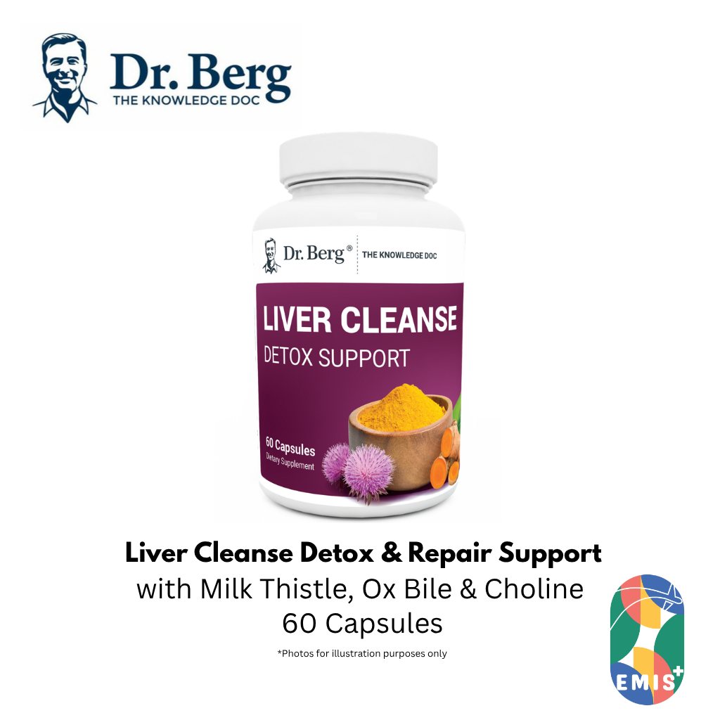 Dr. Berg Liver Cleanse Detox & Repair with Milk Thistle, Ox Bile & Choline - 60 Capsules | Singapore | EMIS+