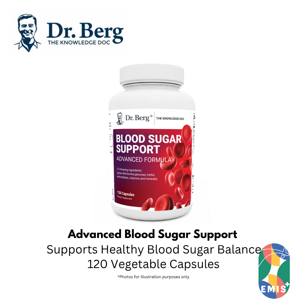 Dr. Berg Advanced Blood Sugar Support: Chromium & Potassium Formula (120 Veggie Caps) | Singapore | EMIS+