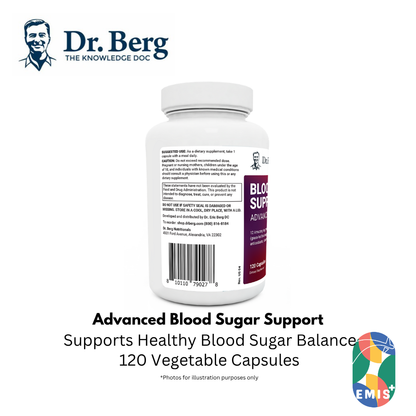 Dr. Berg Advanced Blood Sugar Support: Chromium & Potassium Formula (120 Veggie Caps) | Singapore | EMIS+