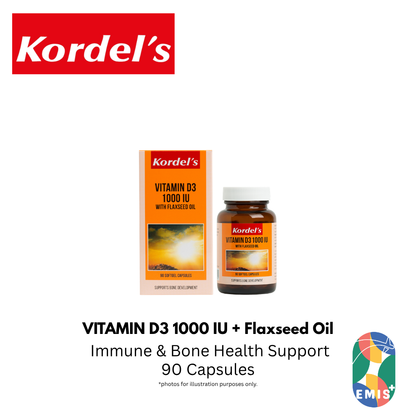 KORDEL'S VITAMIN D3 1000 IU WITH FLAXSEED OIL — Health Supplement available at EMIS+ Singapore (emis.asia)