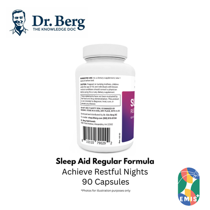 Dr. Berg Sleep Aid Regular Formula - Achieve Restful Nights with 90 Capsules