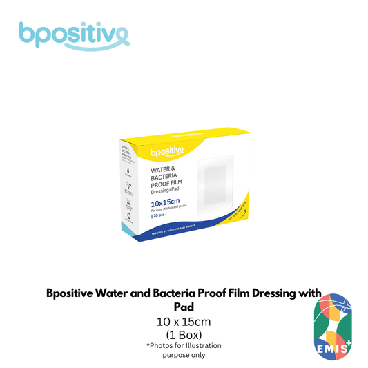 Bpositive Water and Bacteria Proof Film Dressing with Pad 10 x 15cm