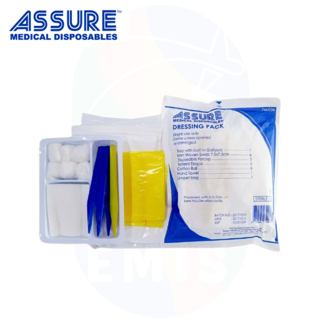 ASSURE Disposable Basic Dressing Pack Sterile Wound Care Kit for Clinical and Home Use