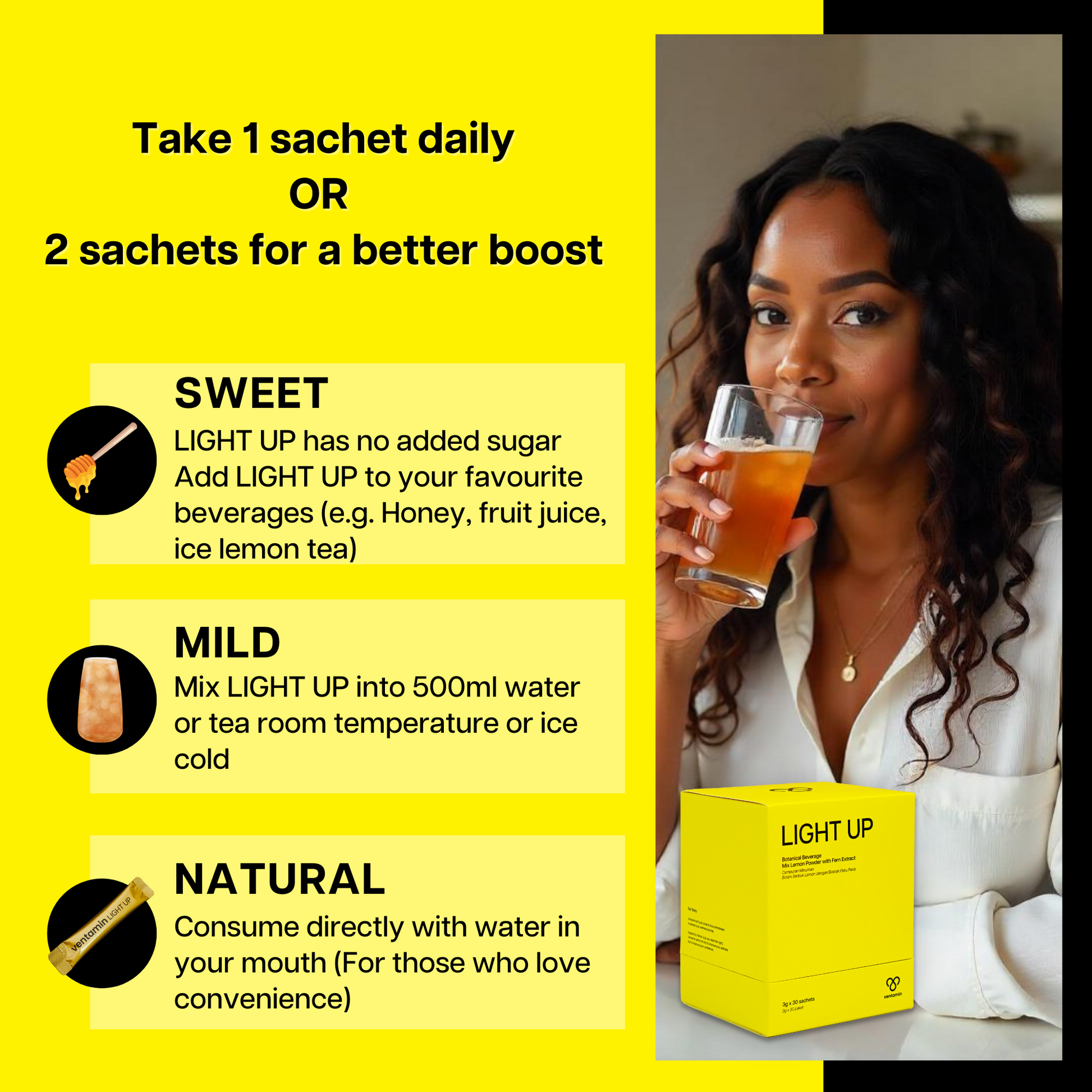 Ventamin Light Up Daily Glow Supplement for Brighter Skin Tone