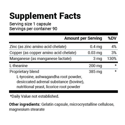 Dr. Berg L-Theanine Adrenal Support - Stress & Energy Formula (90 Capsules)