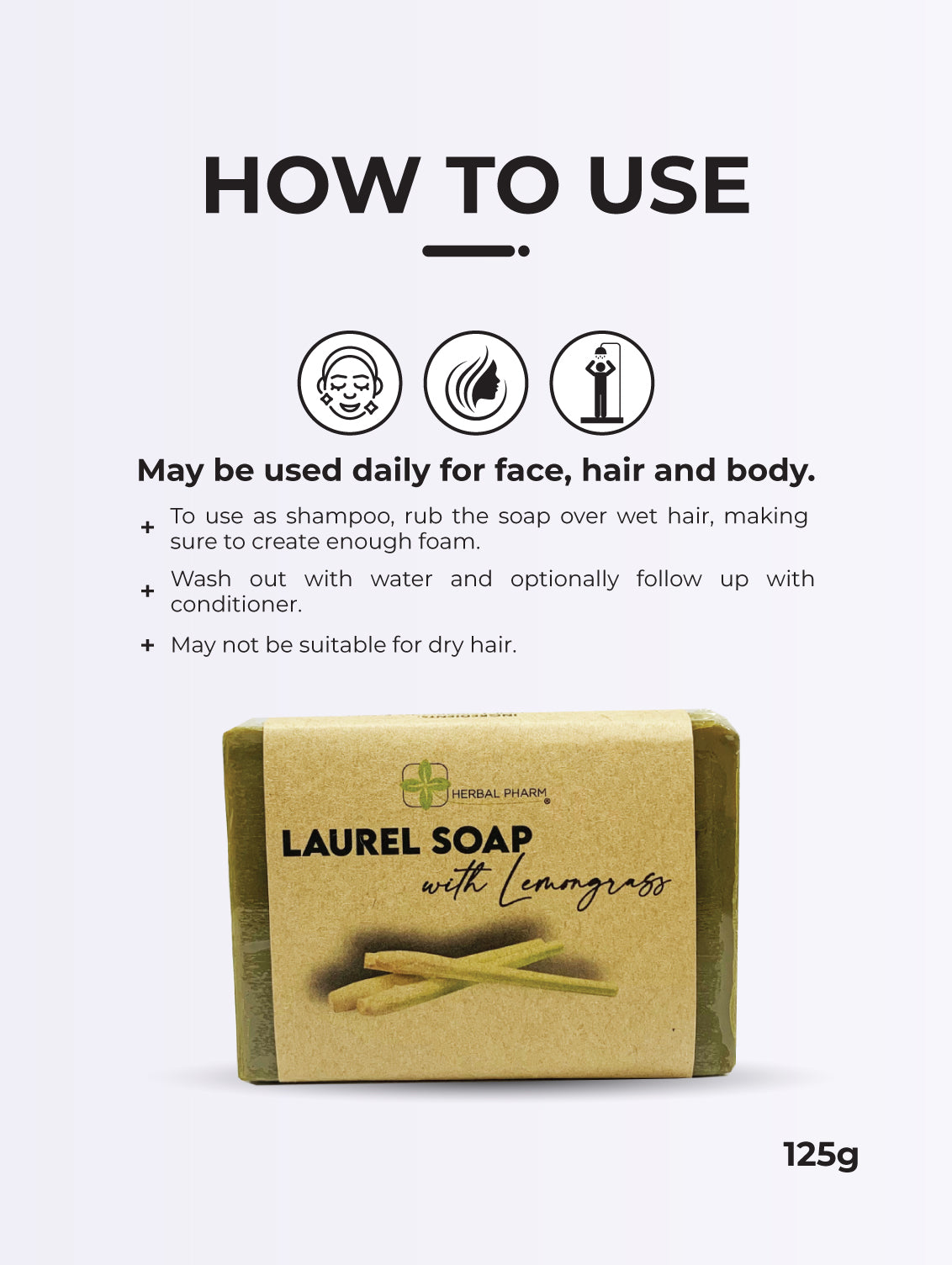 Herbal Pharm Aleppo Laurel Soap with Lemongrass 125g - Herbal Pharm Singapore