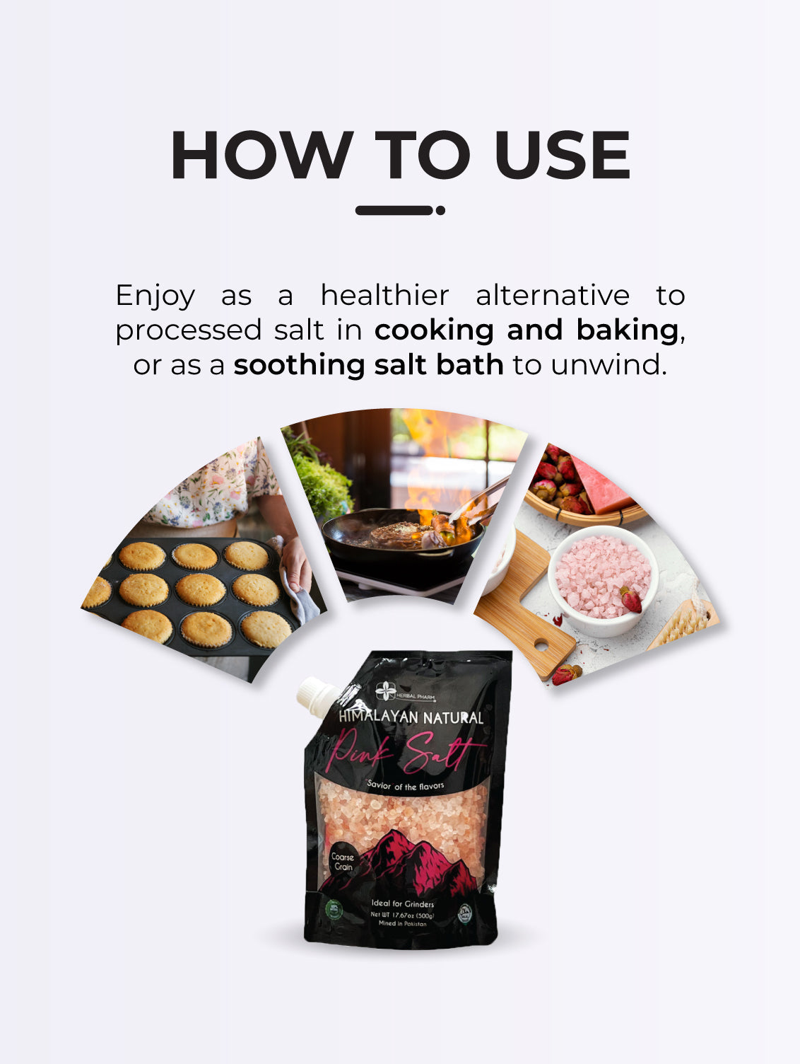 Herbal Pharm Himalayan Natural Pink Salt Coarse 500g - Herbal Pharm Singapore