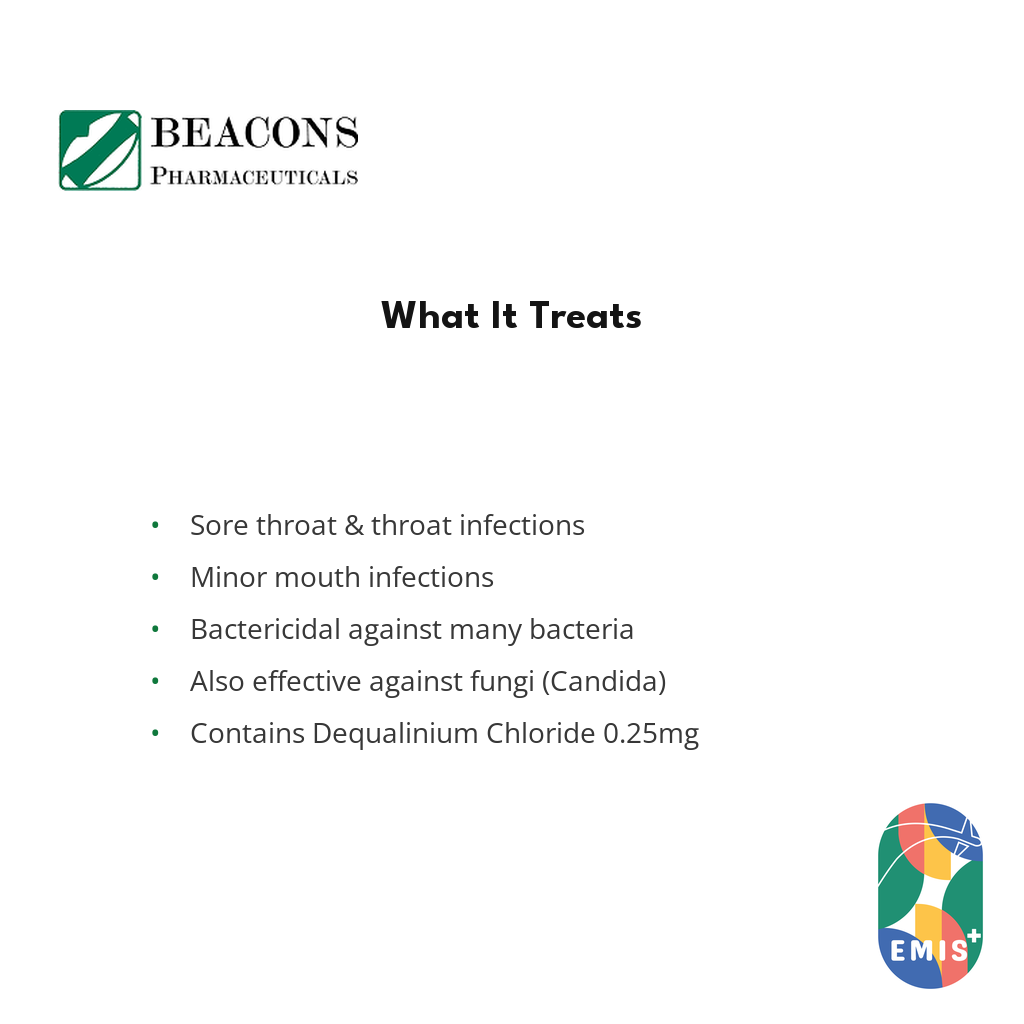 Beacons Dequa Lozenges 0.25mg 100 tablets