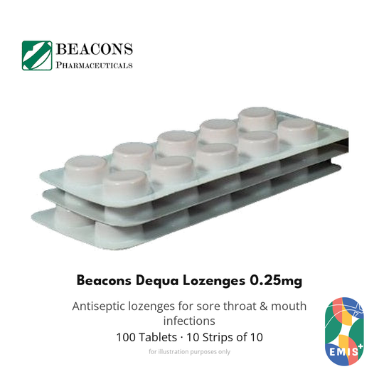 Beacons Dequa Lozenges 0.25mg 100 tablets