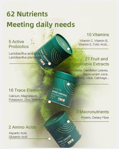 eimele Shine Greens Home Edition 150g*3 tins Free Shine Greens*6 sachets