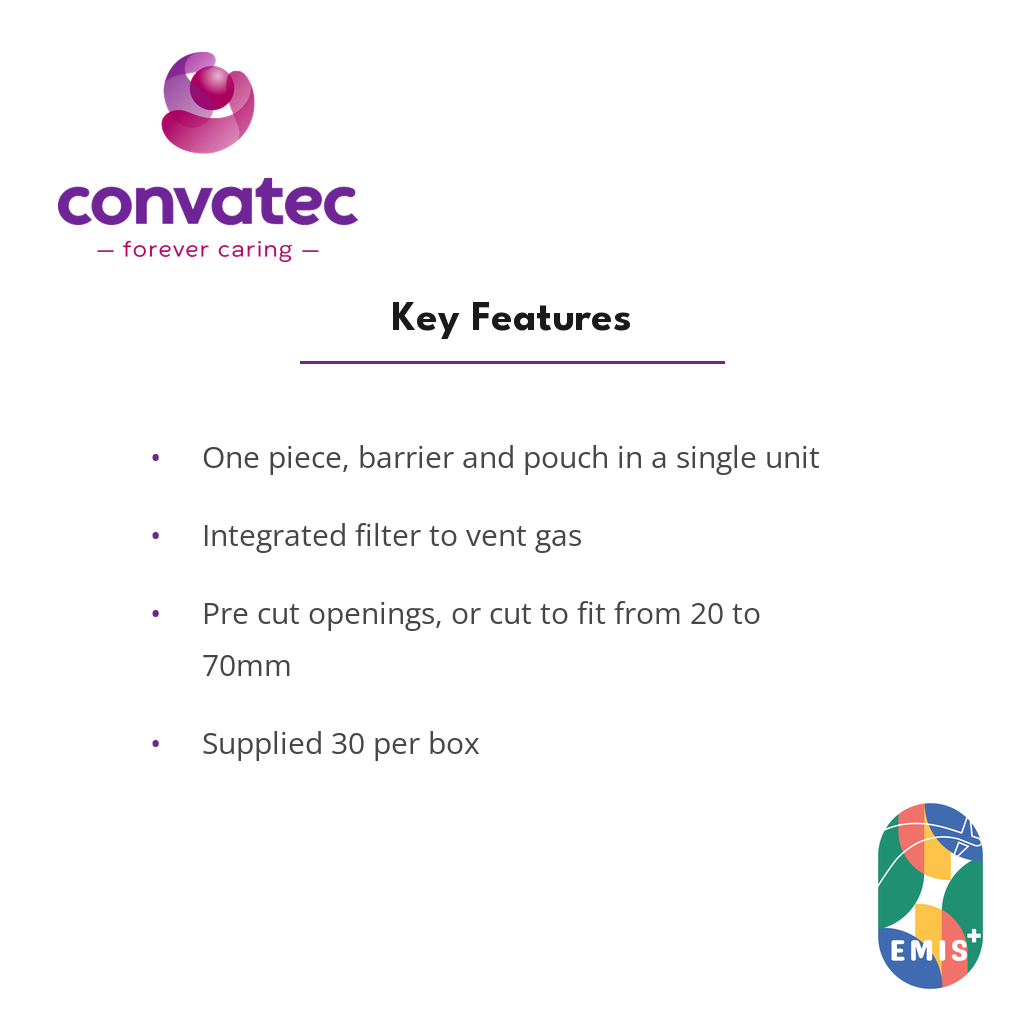ConvaTec Esteem+ One Piece Closed End Pouch with Filter, Standard key features