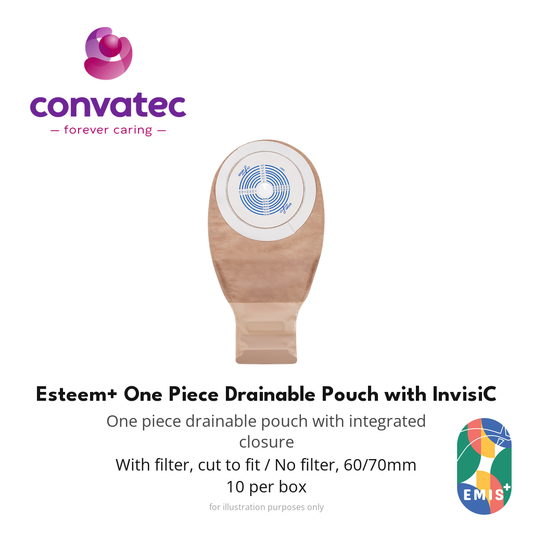 ConvaTec Esteem+ One Piece Drainable Pouch with InvisiClose, Transparent