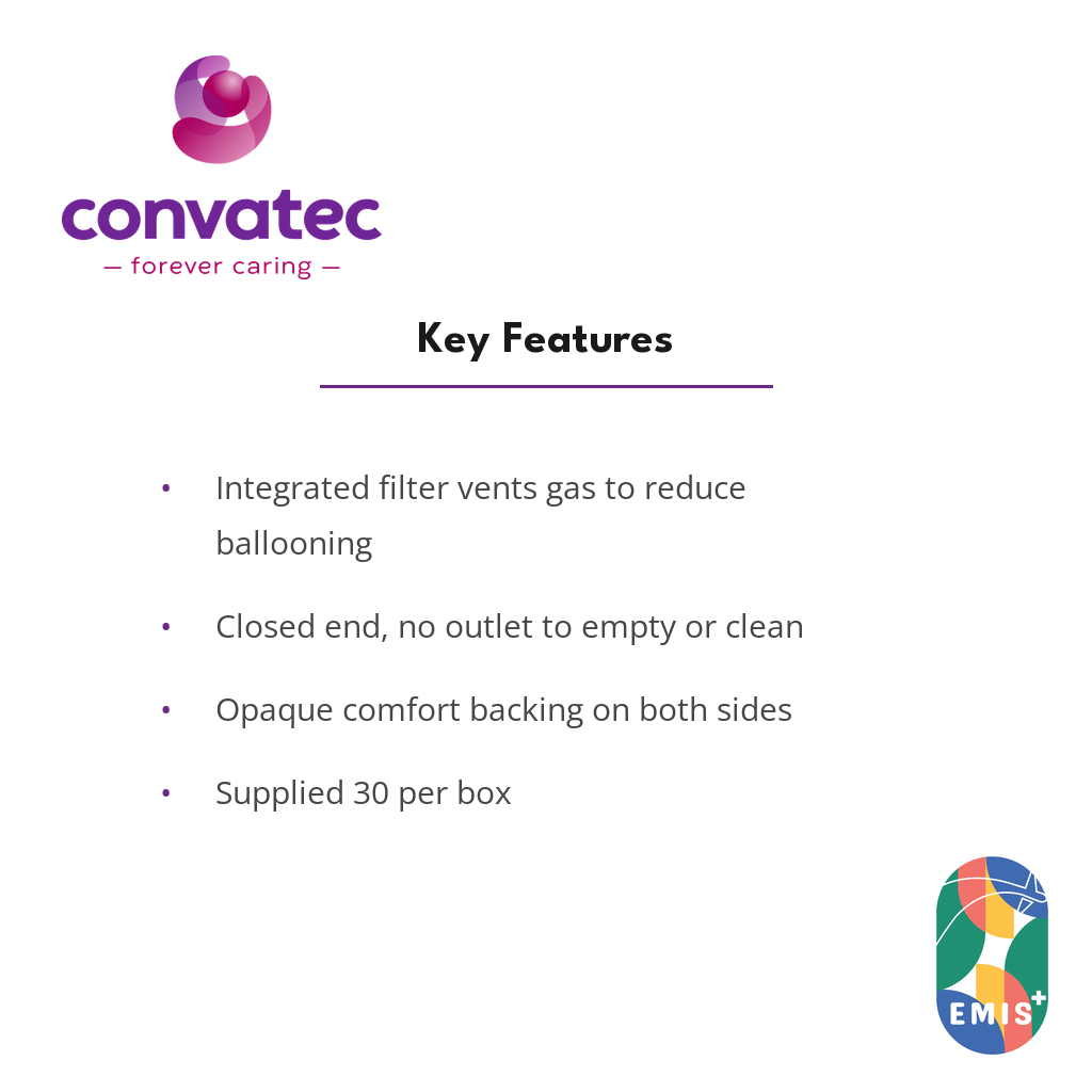 ConvaTec Natura Two Piece Closed End Ostomy Pouch with Filter, Opaque key features