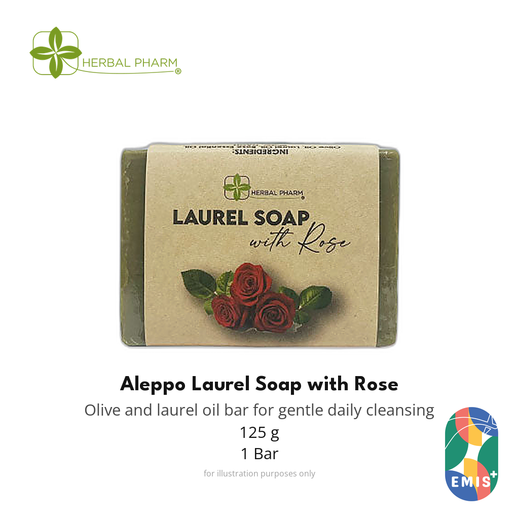 Herbal Pharm Aleppo Laurel Soap with Rose 125g bar