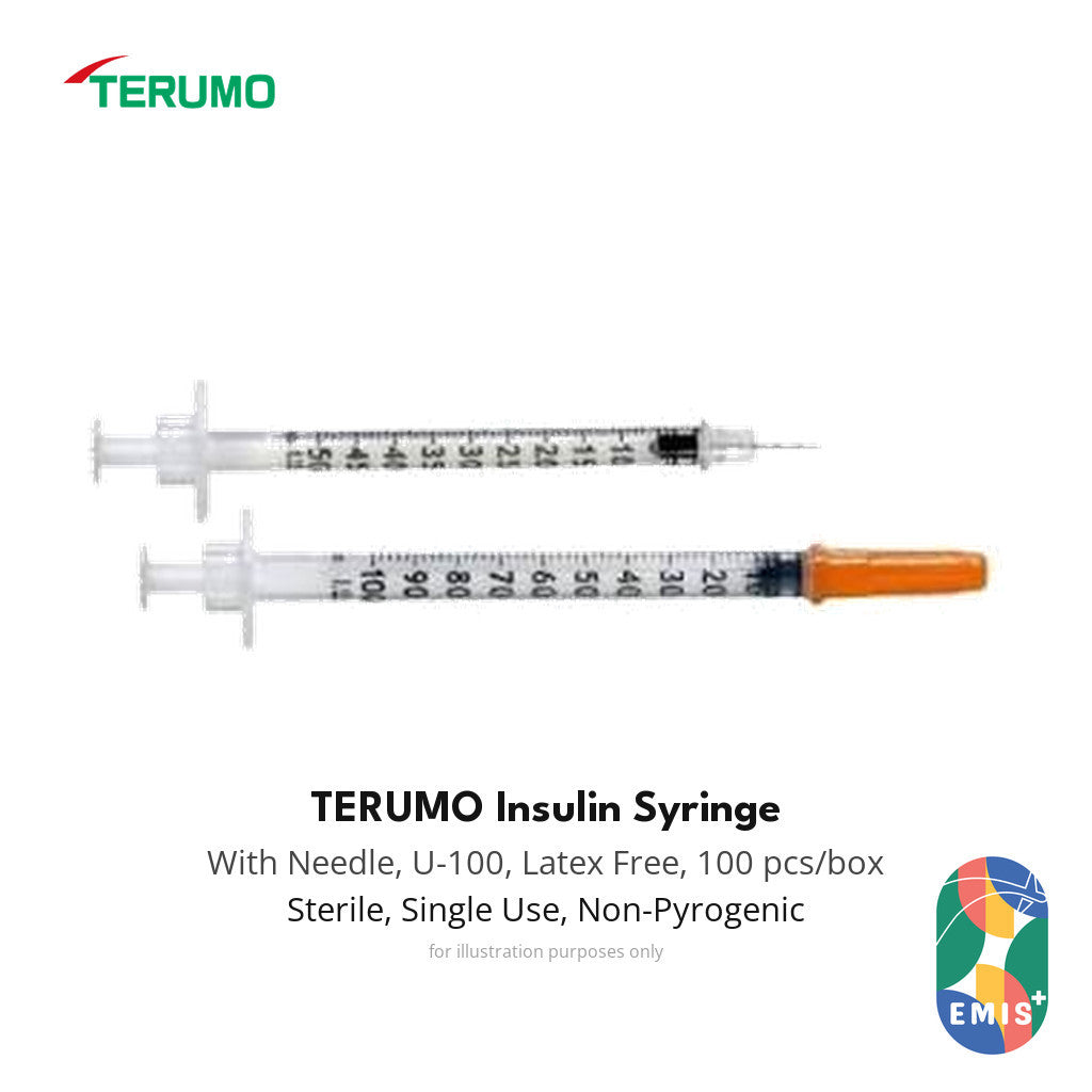 [100s] Terumo Insulin Syringe 1mL 31G x 6mm U-100 Sterile with Needle EMIS+