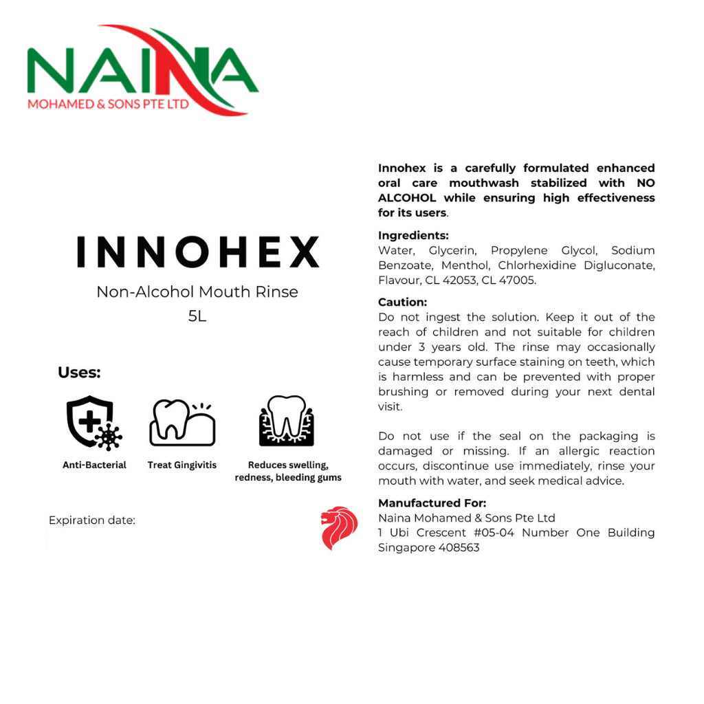 Clinic Exclusive Innohex Non Alcohol Antibacterial Mouthwash 5 Litres