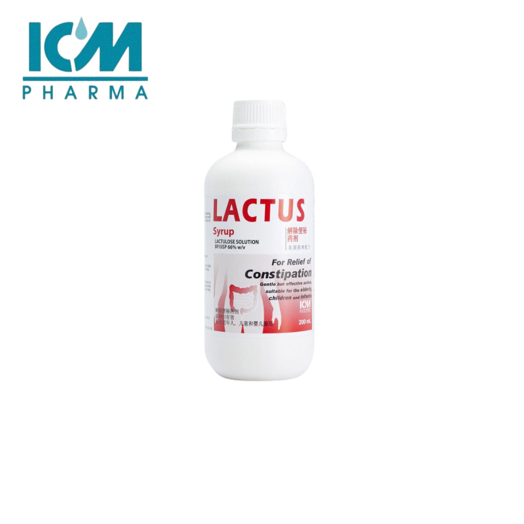 ICM Lactus Syrup Lactulose Solution 1000ml Gentle Constipation Relief