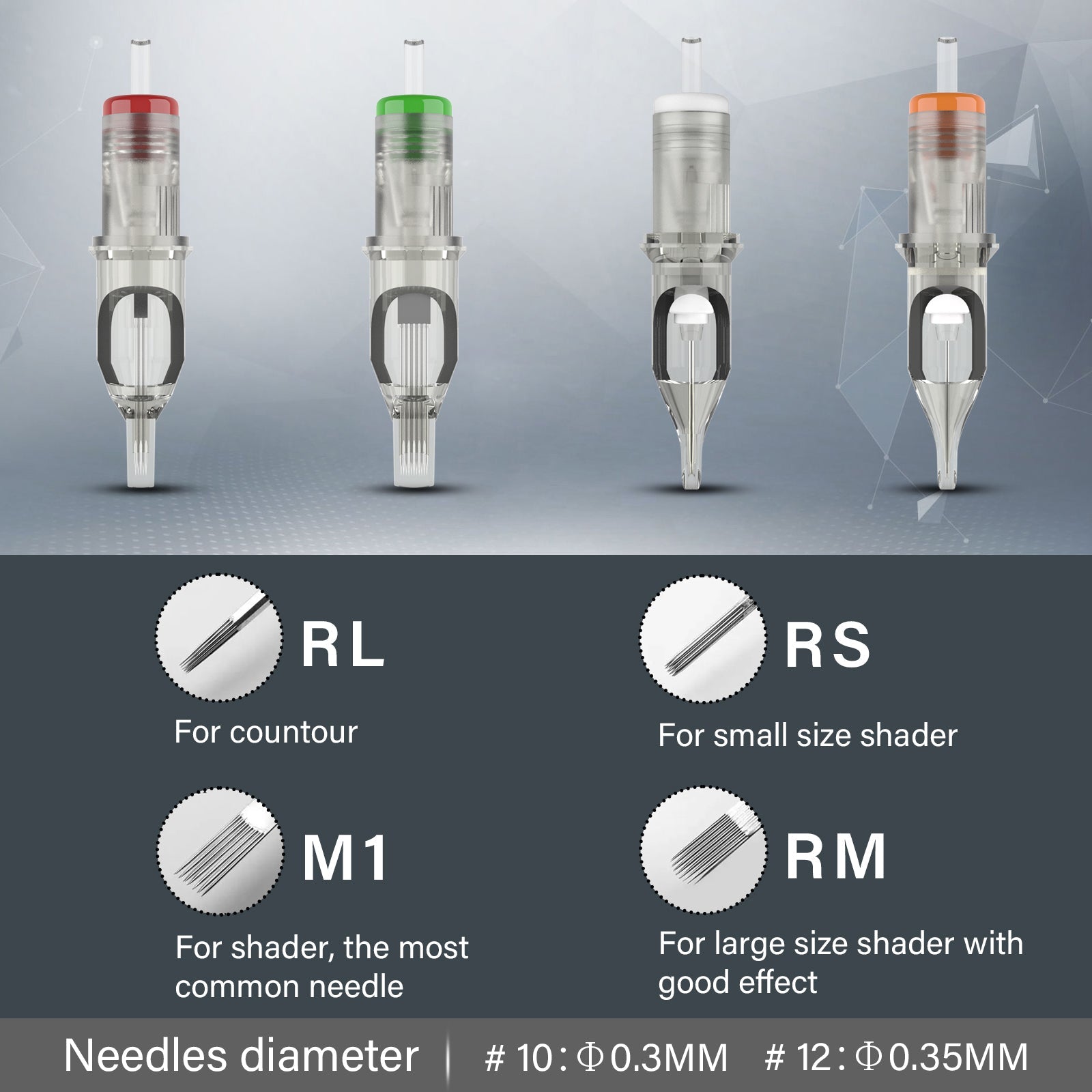 EZ tattoo Revolution cartridge needles Round Shader